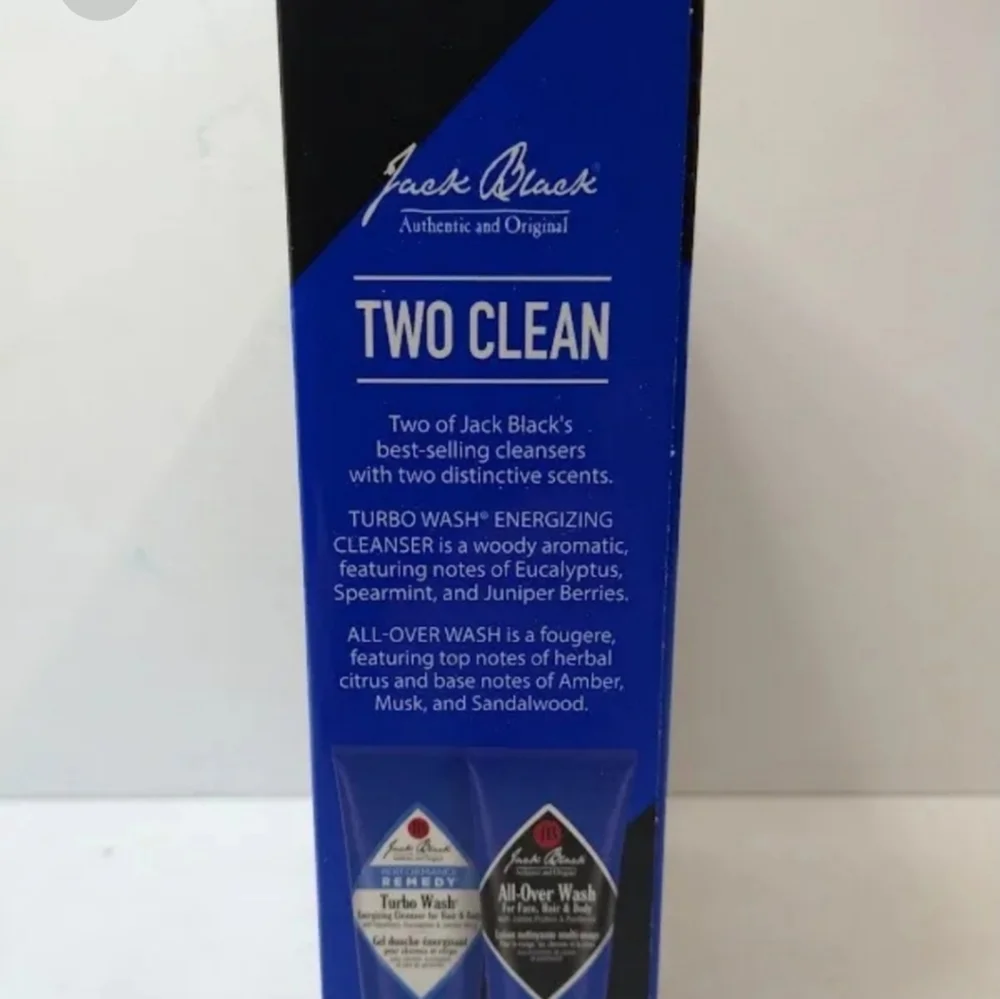 Jack Black Two Clean: 1 Turbo Wash, 10 oz, & 1 All Over Wash, 10 oz, Ene…
